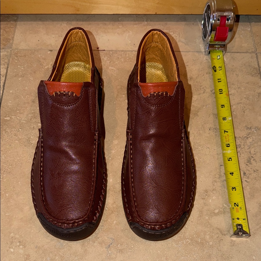 Men's Brown Leather Slip-On Shoes